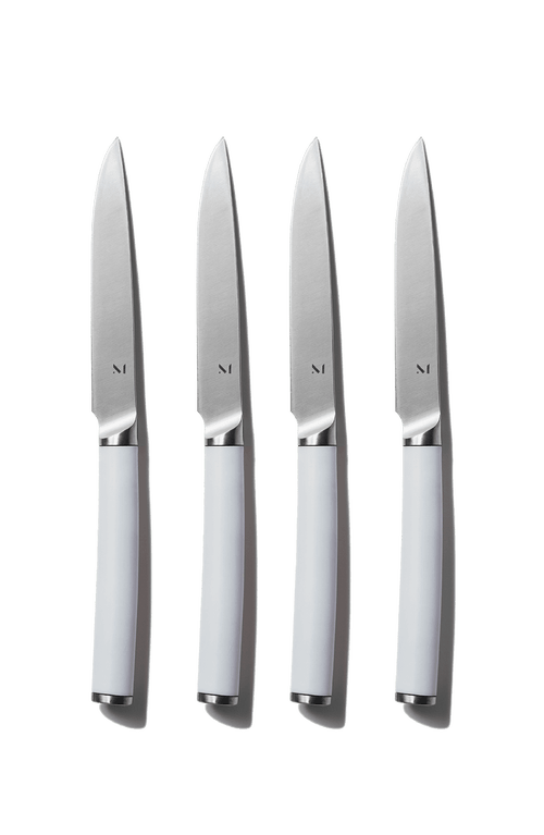 Material Matte Stainless Steel Set Of 4 Table Knives And Holder In Willow