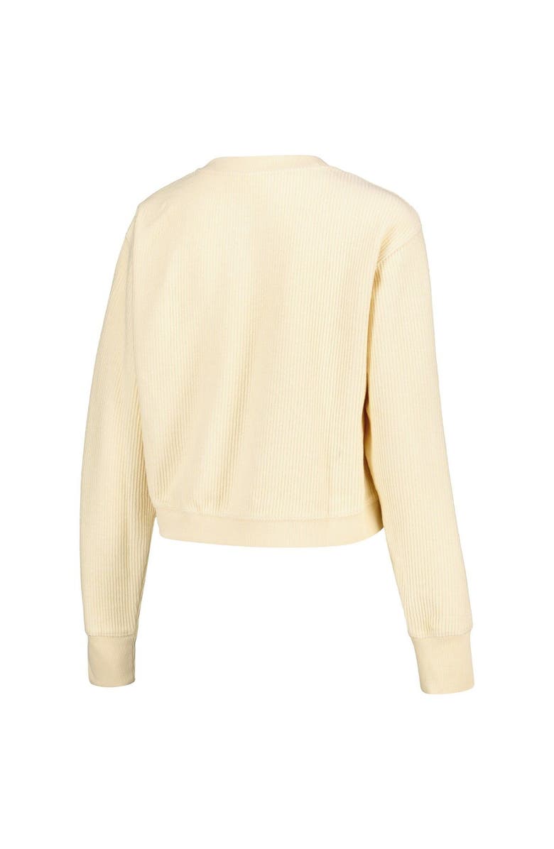 LEAGUE COLLEGIATE WEAR Women's League Collegiate Wear Cream Oregon Ducks Timber Cropped Pullover Sweatshirt, Alternate, color, 