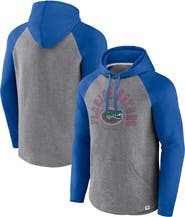 FANATICS Men's Fanatics Branded Royal/Heather Gray Florida Gators Wrap Up Raglan Pullover Hoodie