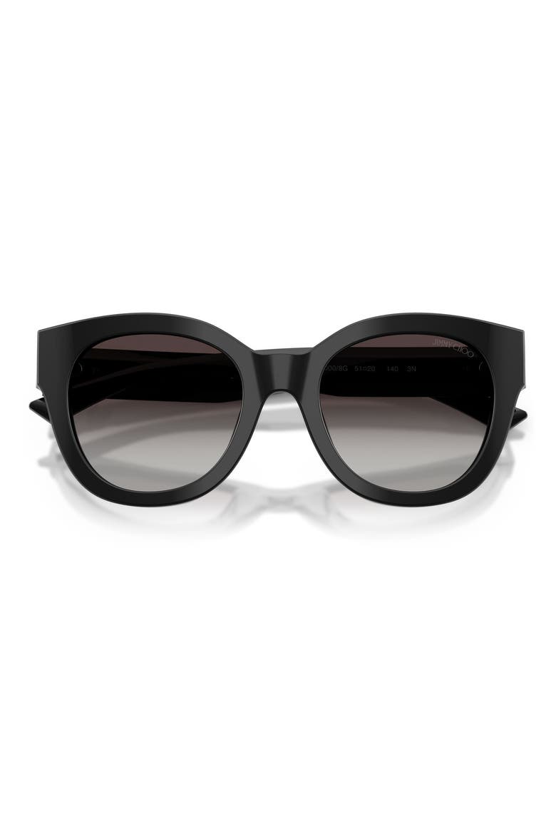 51mm Gradient Round Sunglasses, Alternate, color, BLACK / GRADIENT GRAY