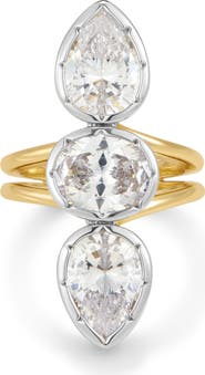Luv AJ Le Marais Triple Statement Cubic Zirconia Ring