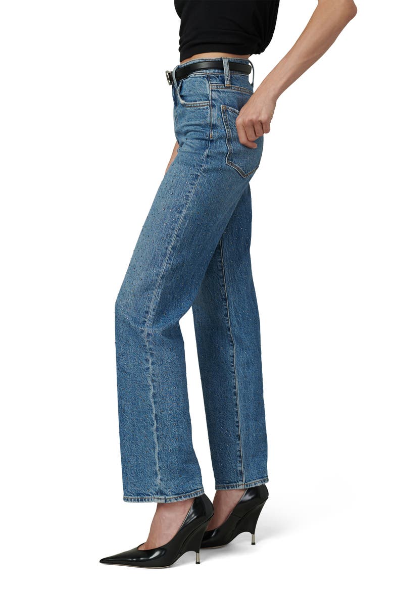 The Margot Embellished High Waist Straight Leg Jeans, Alternate, color, STARGAZE