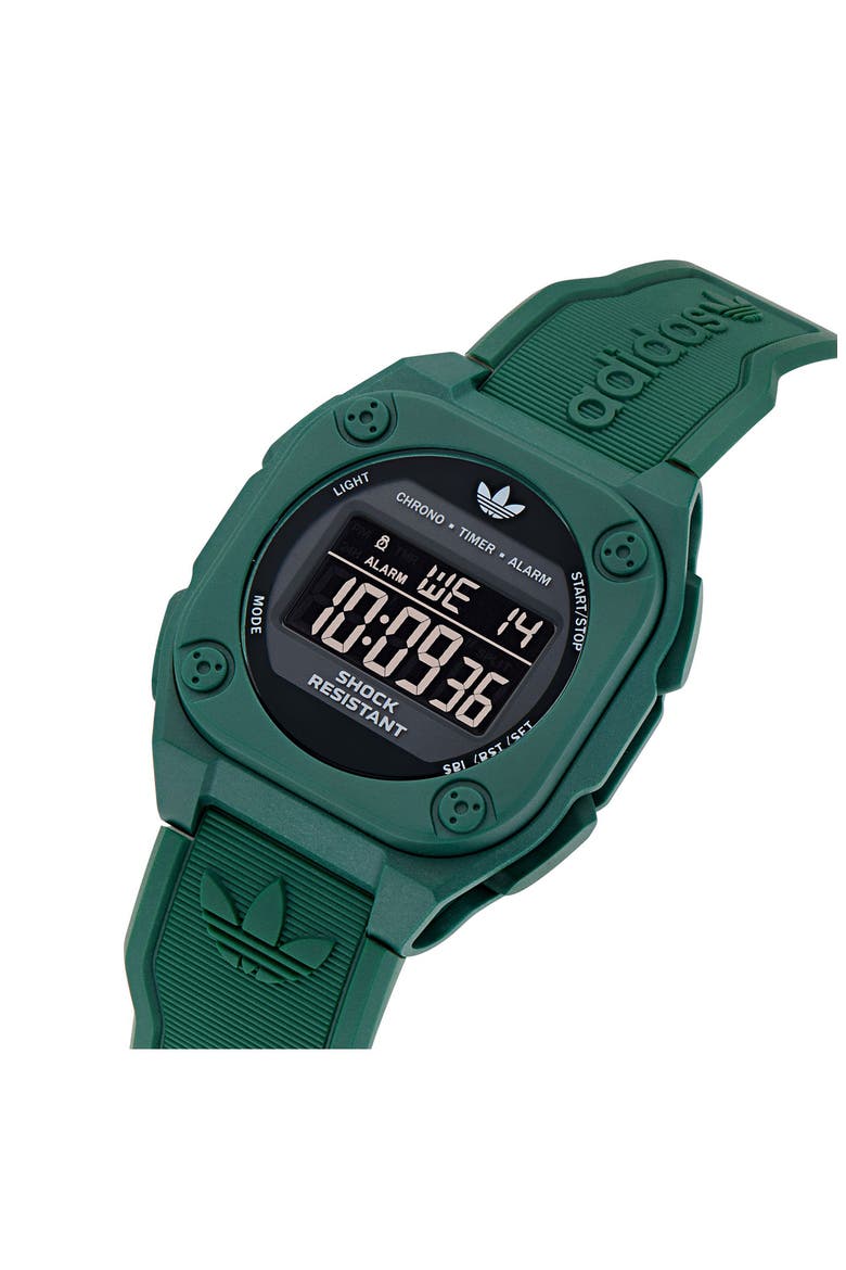 City Tech 4 Silicone Strap Watch, 42mm, Alternate, color, GREEN