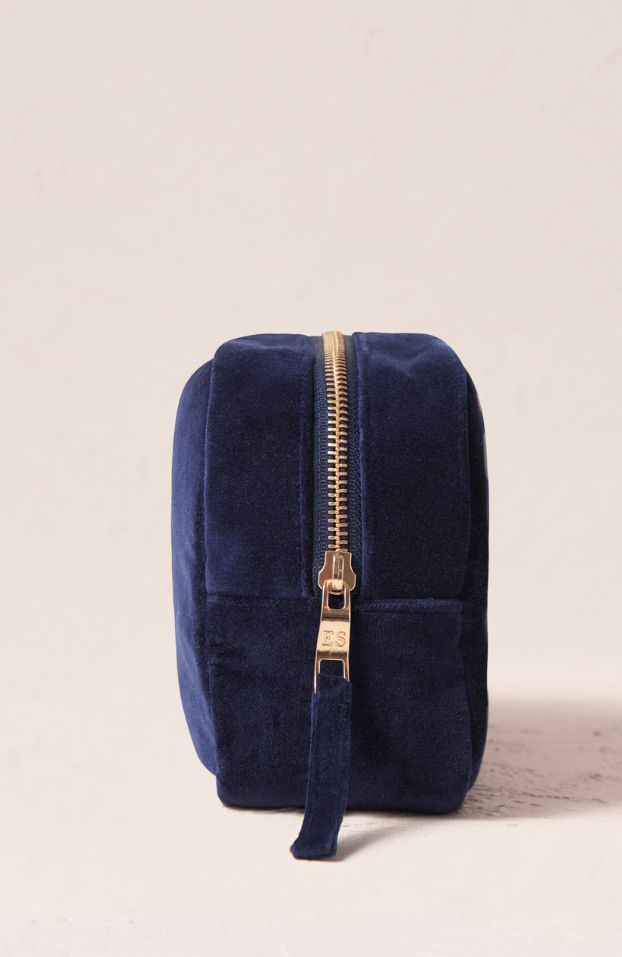 Celestial Velvet Makeup Bag, Alternate, color, Navy