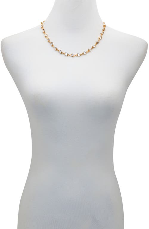 Vince Camuto Crystal Chain Necklace In Goldtone