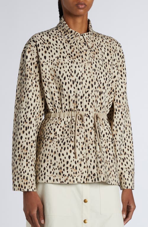Moncler Saulon Technical Twill Field Jacket In Light Beige Print