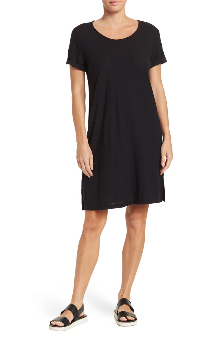 James Perse Rolled Sleeve T-Shirt Dress, Main, color, 