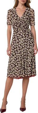 Diane von Furstenberg Koren Reversible Floral Mesh Midi Dress