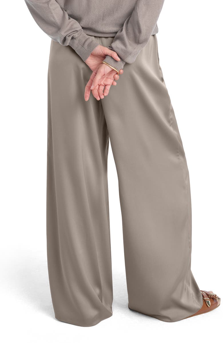 Favorite Daughter The Everything Satin Wide Leg Pants, Alternate, color, Soft Taupe