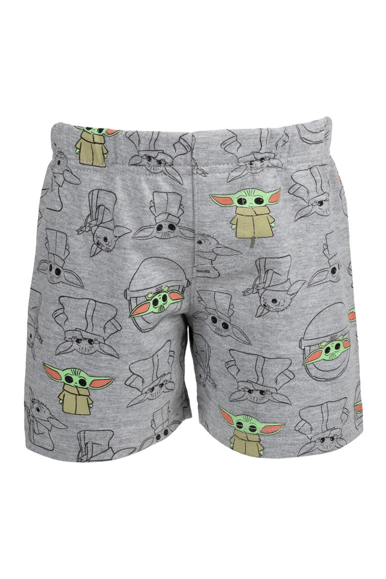 2-Piece T-Shirt and Shorts Set, Main, color, Grogu Olive Grey