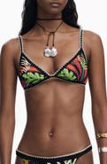Desigual Crochet Trim Bikini Top