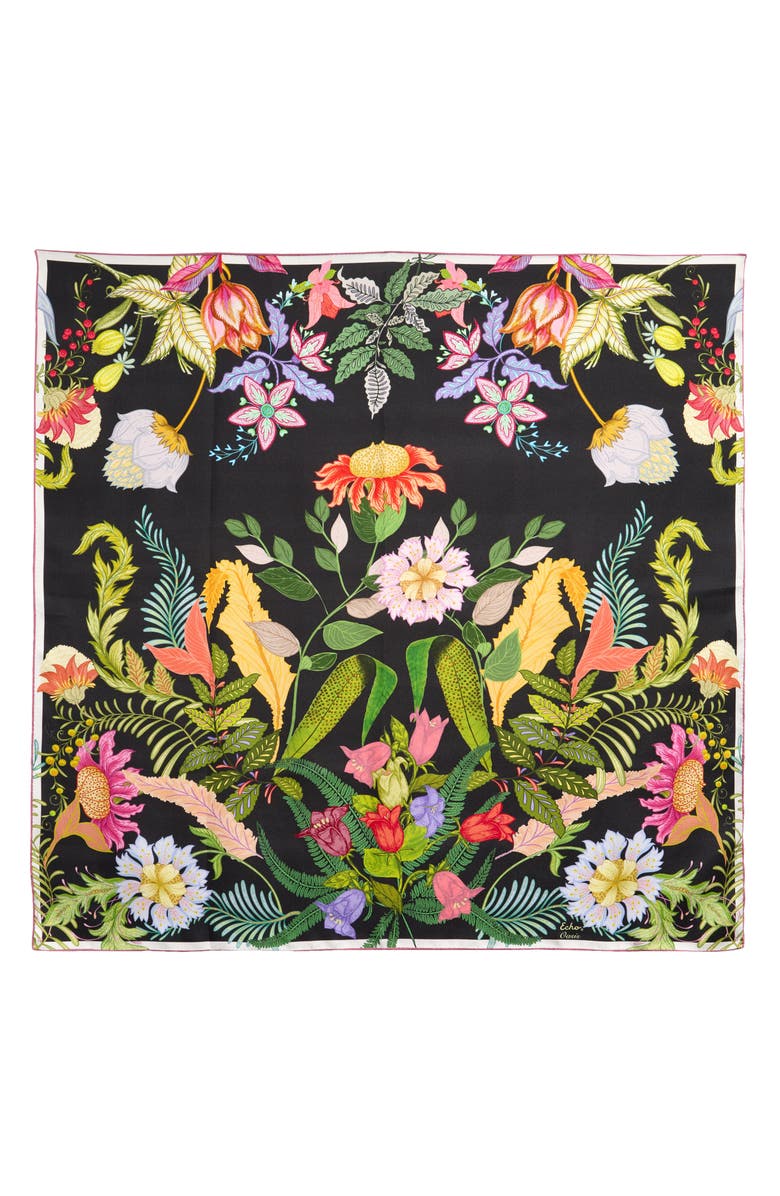 Echo Oasis Silk Square Scarf, Alternate, color, 