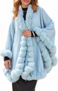 SAACHI Faux Fur Trim Cape