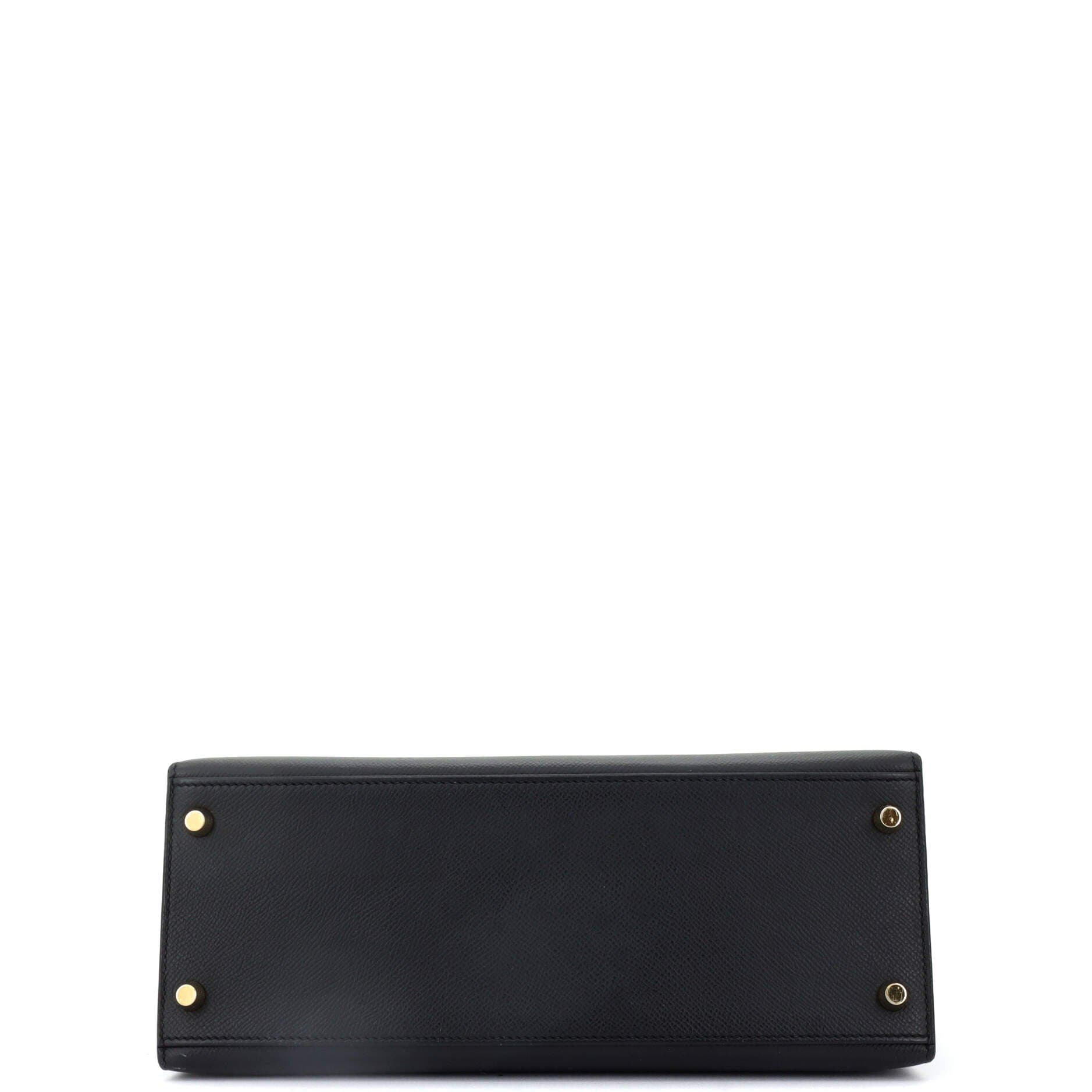 Pre-Owned Hermes Kelly Handbag Black Epsom with Gold Hardware 28, Alternate, color, Noir