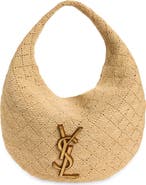Saint Laurent Icare Raffia Hobo Bag