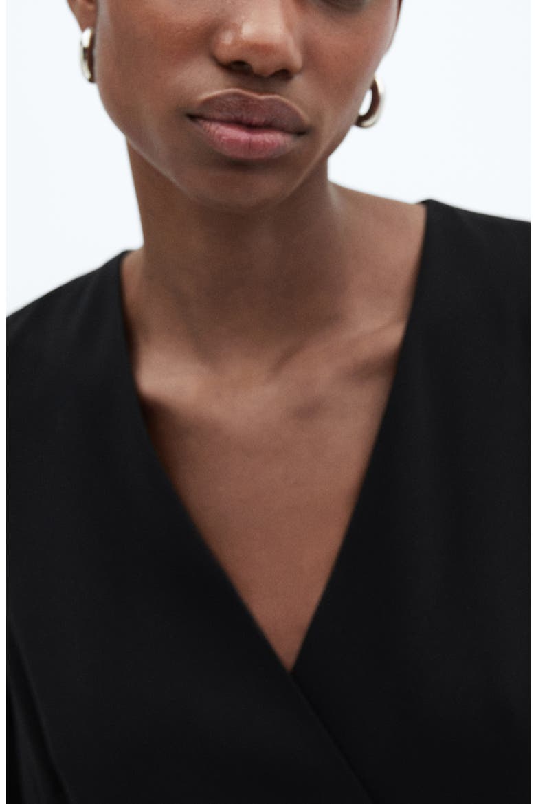 Faux Wrap Jumpsuit, Alternate, color, BLACK