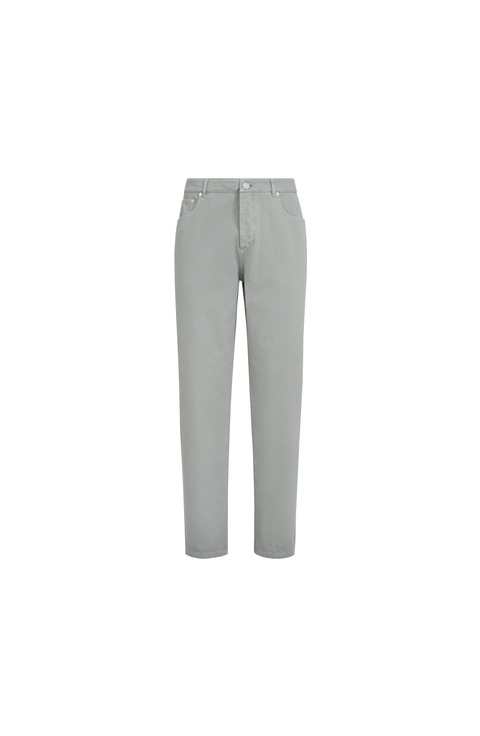 Gabardine garment dyed trousers