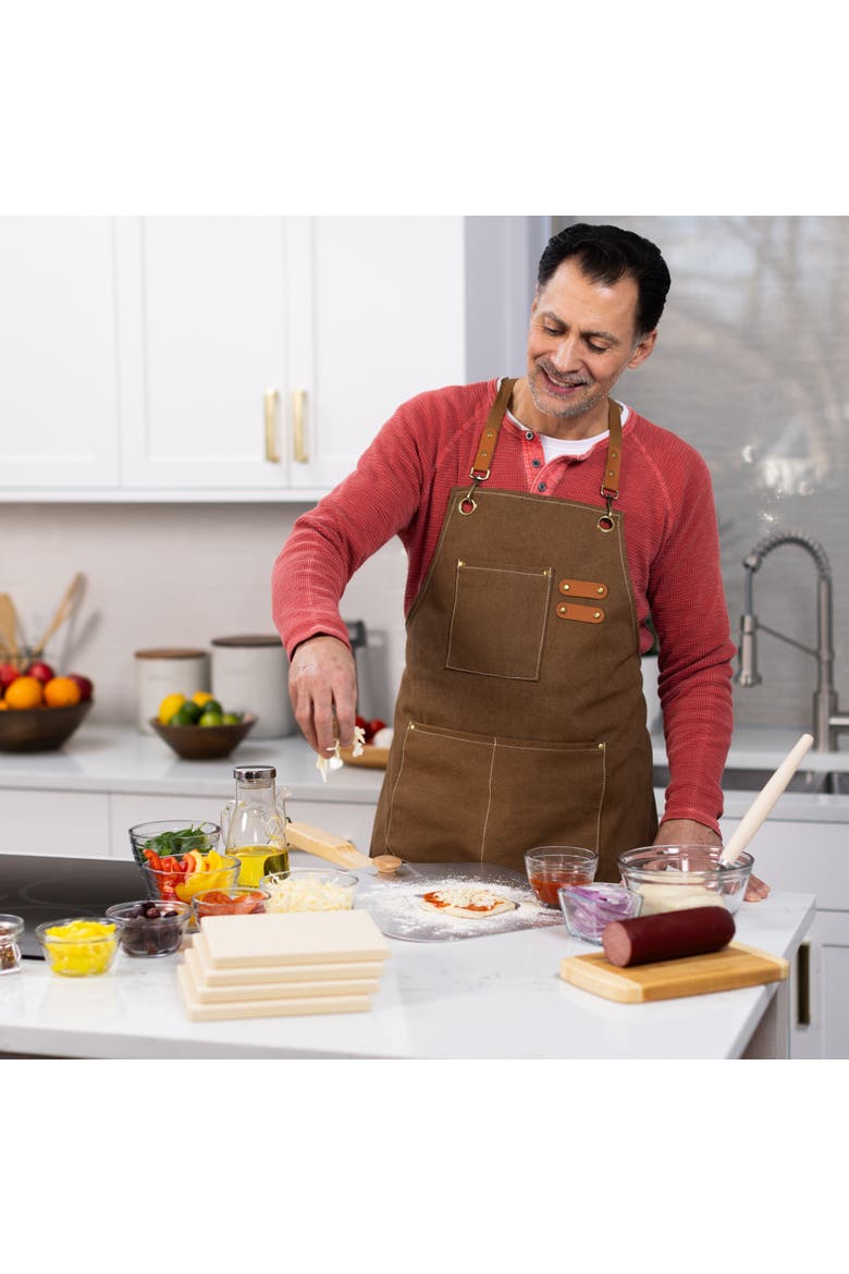 Cordierite Square Pizza Stone 4 Piece Set, 7.5x7.5-Inch, Alternate, color, Beige