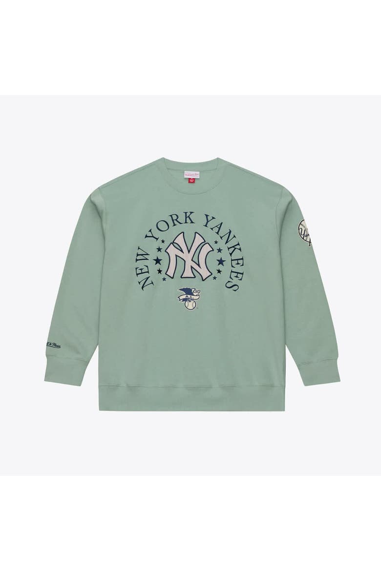 Men's Mitchell & Ness Green New York Yankees Yacht Rock Fleece Sweatshirt, Main, color, Green