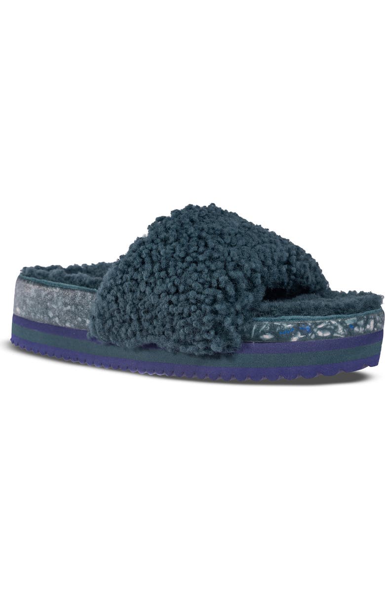 FLEKS Cito Genuine Shearling Slide Sandal, Main, color, Jade