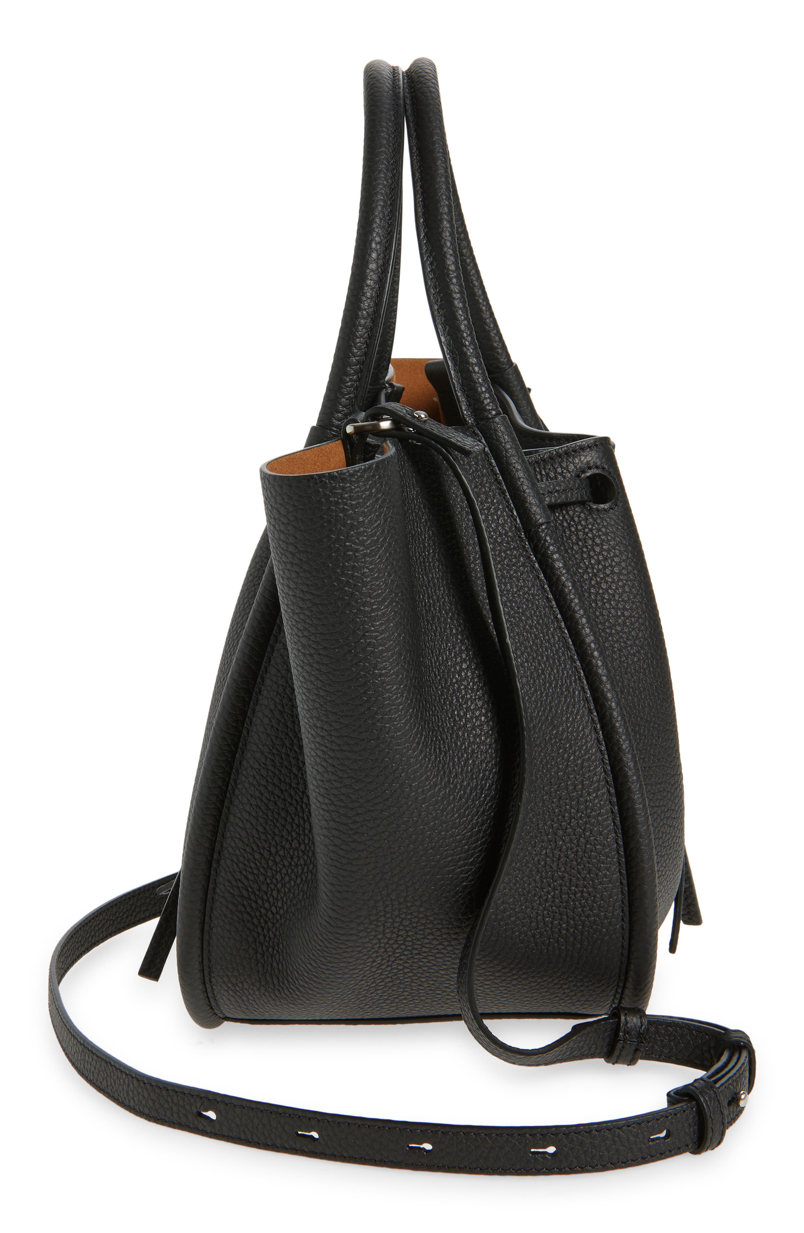 Proenza Schouler Small Ruched Suede Tote, Alternate, color, Black