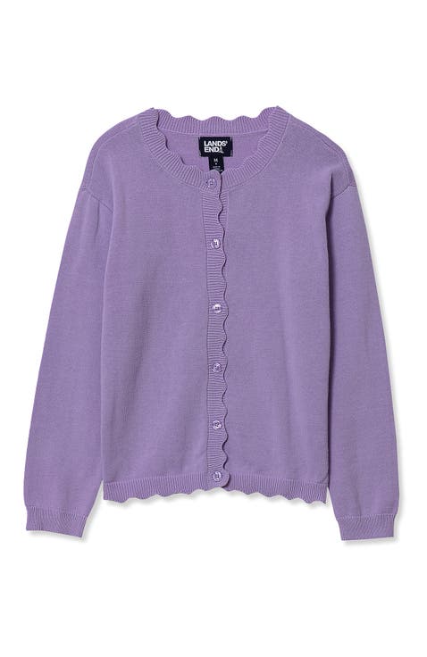 Girls Scalloped Hem Cardigan