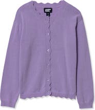 Lands' End Girls Scalloped Hem Cardigan