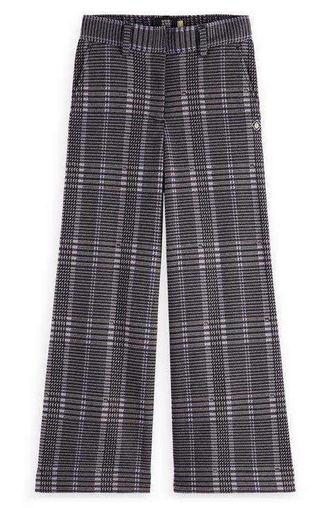Kids' Check Wide Leg Pants (Big Kid)