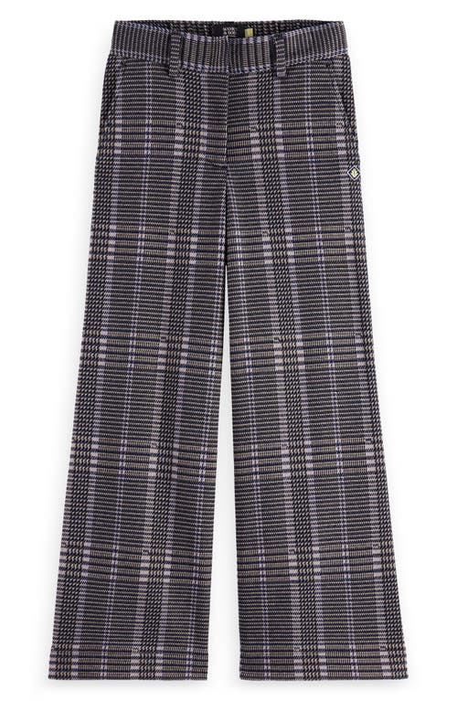 Scotch & Soda Kids' Check Wide Leg Pants In Pattern