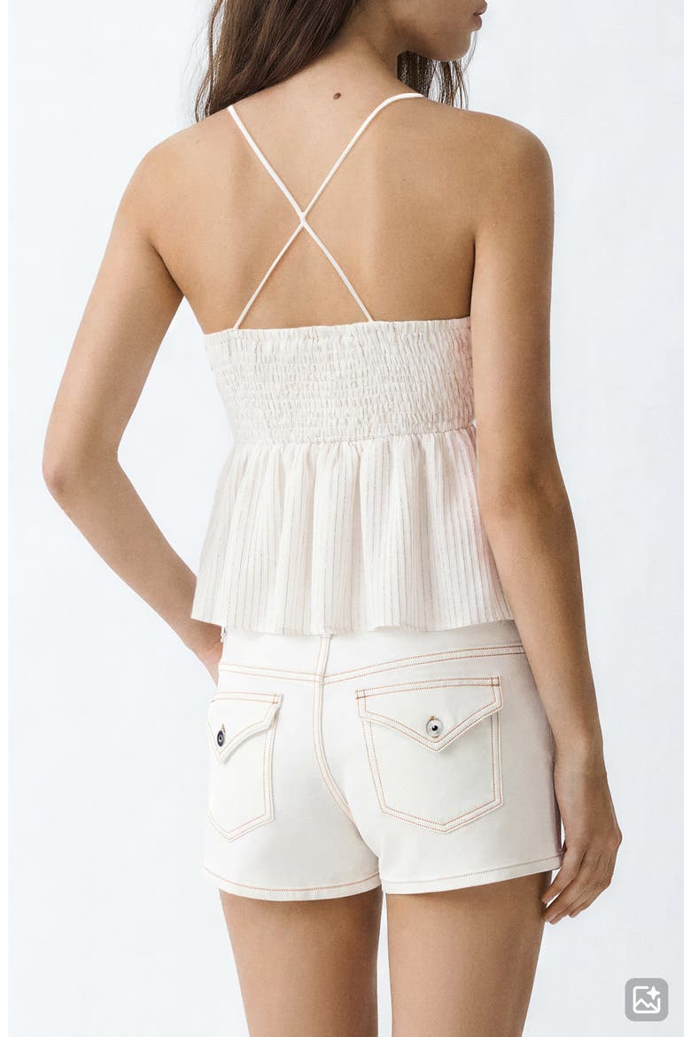 Embroidered Bead Detail Stripe Top, Alternate, color, OFF WHITE
