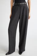 TOTEME Wide Leg Flannel Trousers