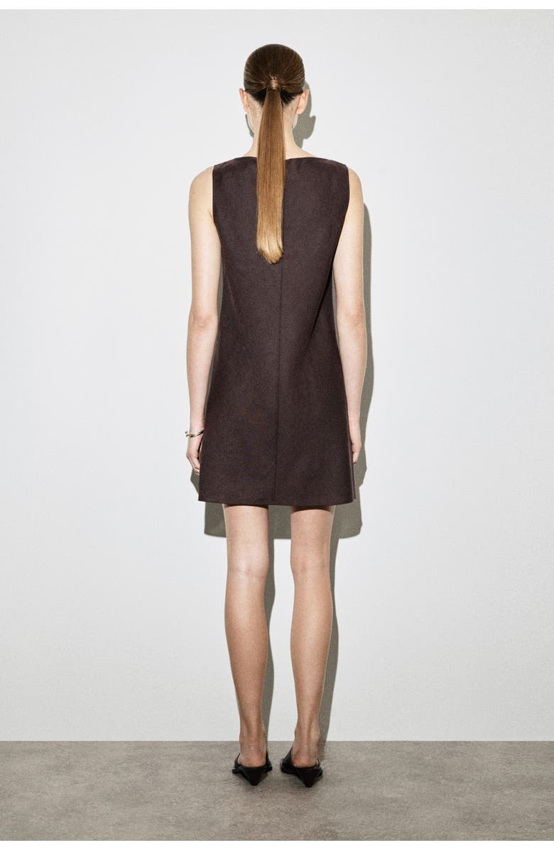 COS Tailored Linen Mini Dress, Alternate, color, Bordeaux