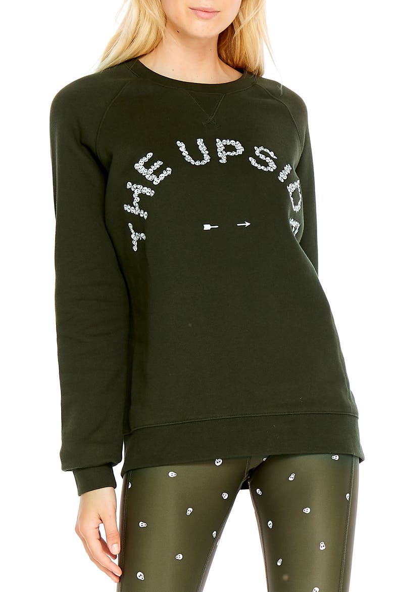 Skulls Sid Crewneck Sweatshirt, Main, color, KHAKI/ WHITE