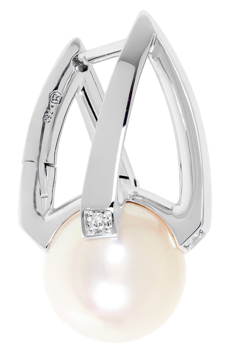 Mikimoto Diamond & Akoya Pearl Earrings, Alternate, color,