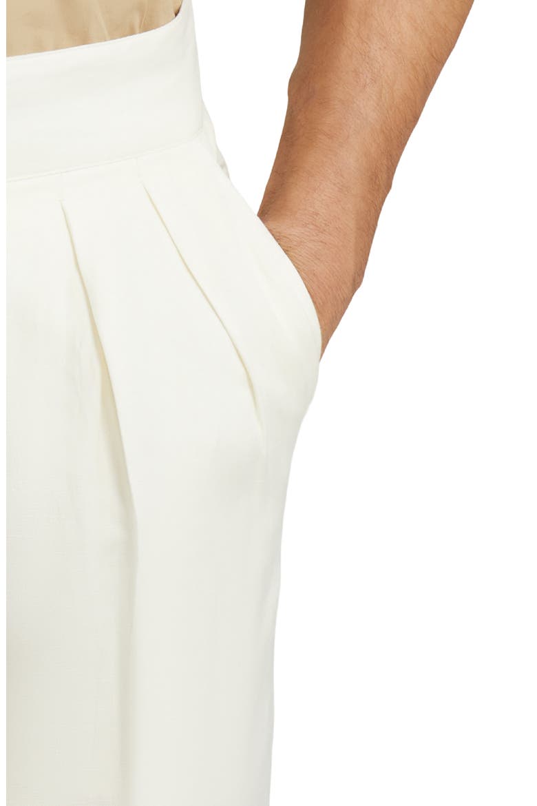 Gregory Flat Front Silk & Linen Canvas Trousers, Alternate, color, CLASSIC CREAM