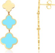 The Lovery Fine Jewelry Turquoise Graduating Clover Dangle Earrings