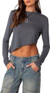 EDIKTED Asymmetric Long Sleeve T-Shirt