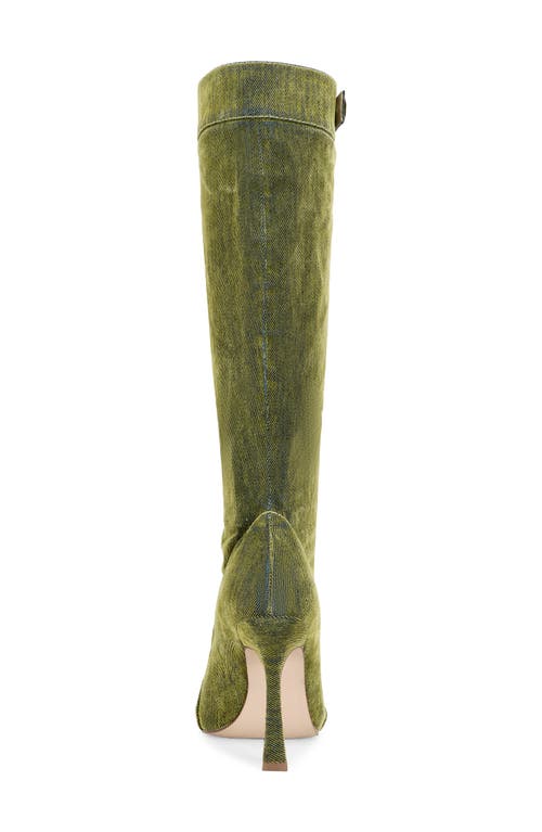 Azalea Wang Kazuki Peep Toe Stiletto Boot In Green