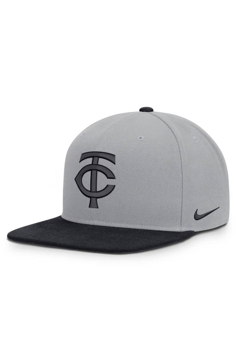 Men's Nike Gray/Navy Minnesota Twins Primetime Pro Dri-FIT Snapback Hat, Alternate, color, Gray
