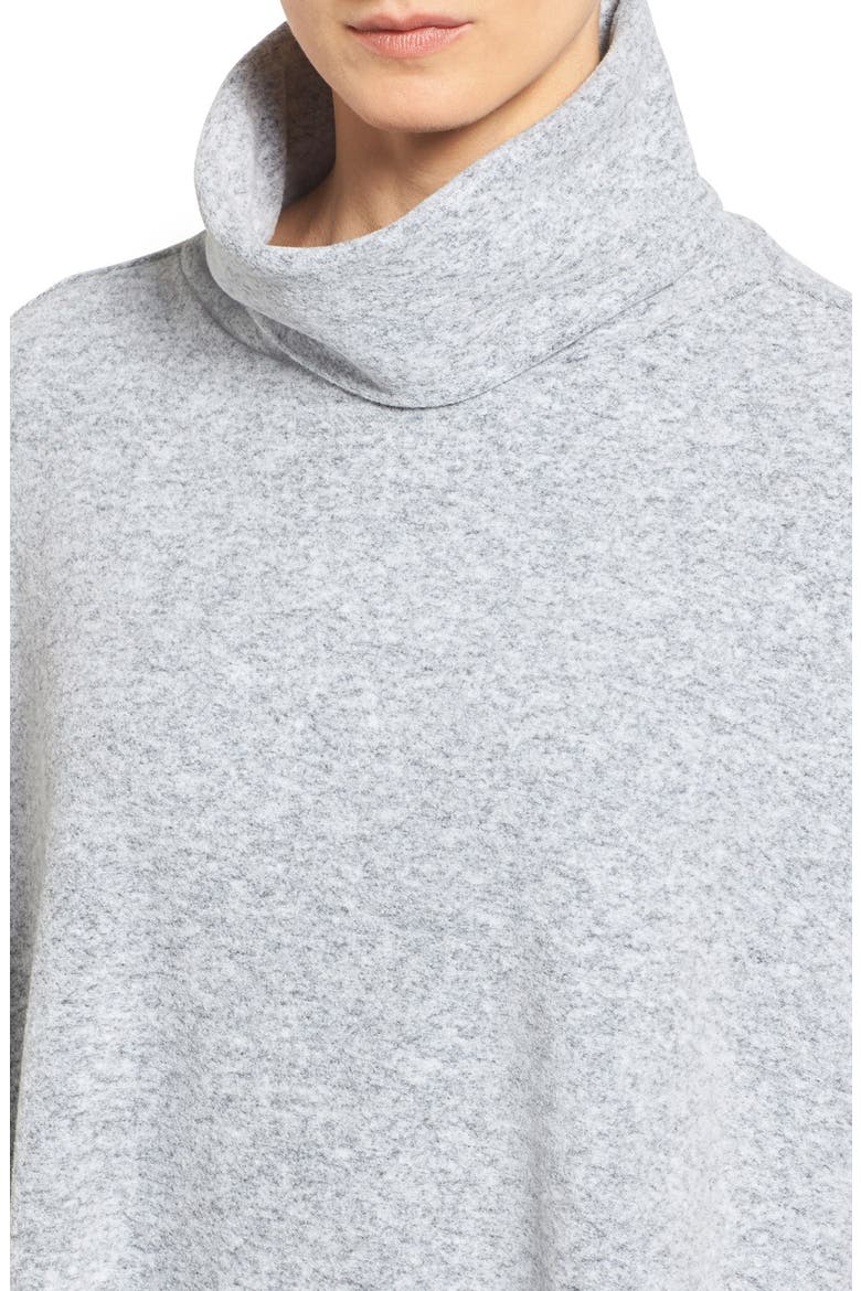 Cozy Knit Turtleneck Poncho, Alternate, color, GREY MARL PATTERN