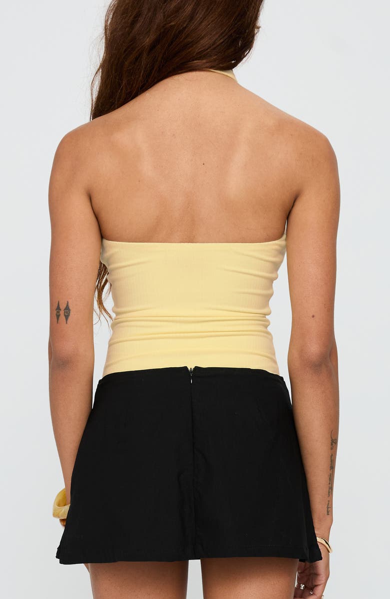 Princess Polly Dulce Vita Rib Bodysuit, Alternate, color, Lemon