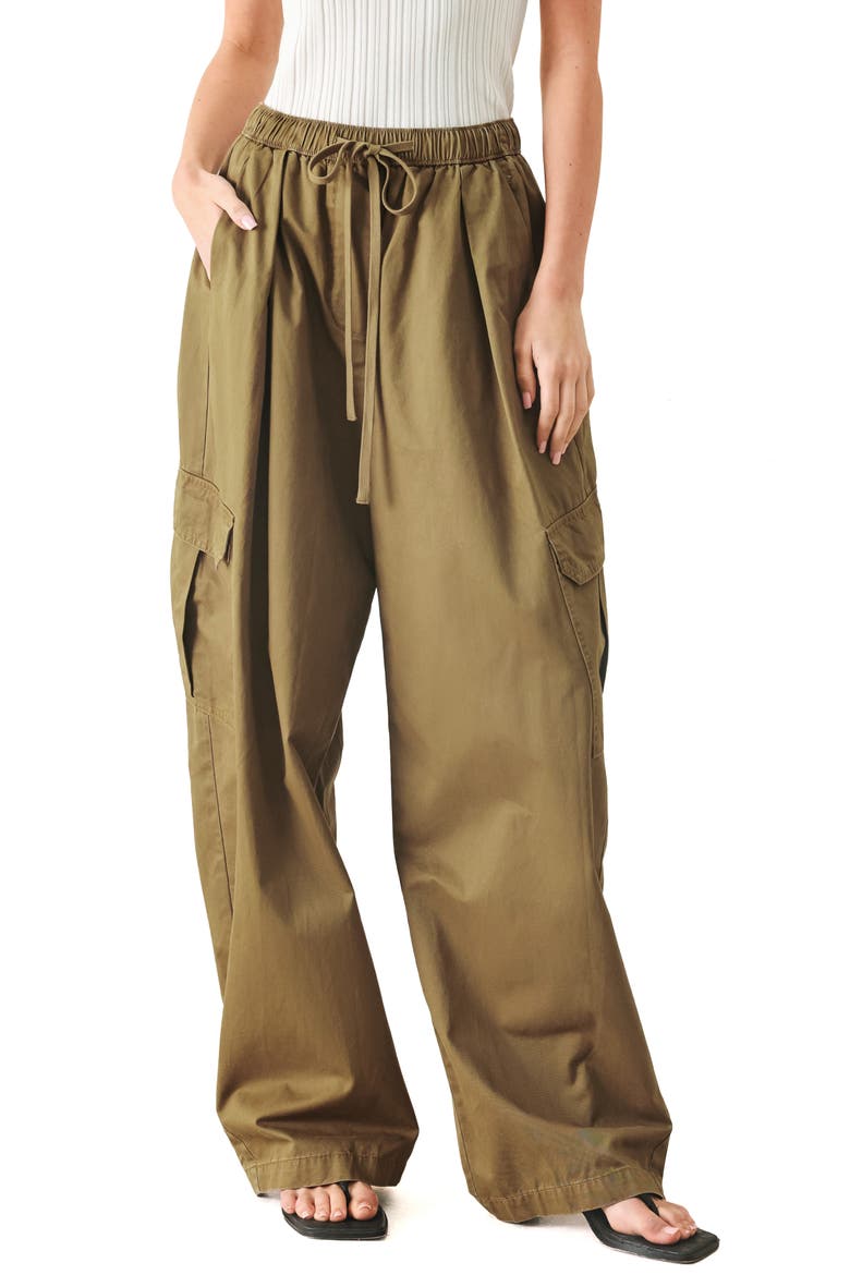 Cotton Cargo Pants, Main, color, OLIVE BROWN