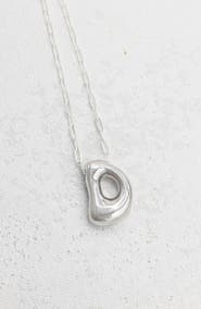 Emerson & Oliver Small Paperclip Necklace with Silver Letter Charm