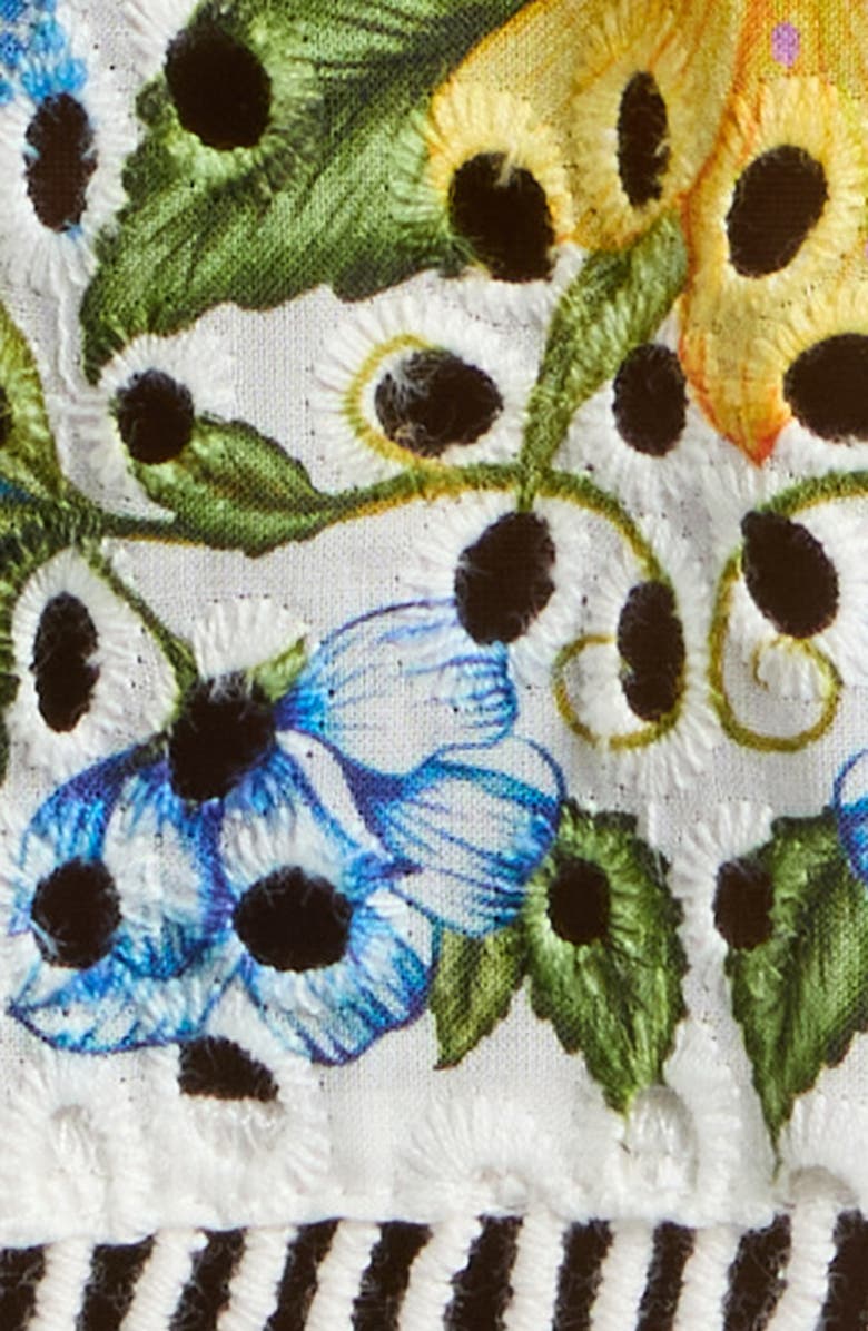 FARM Rio Sweet Bloom Bouquet Cotton Eyelet Cover-Up Minidress, Alternate, color, 