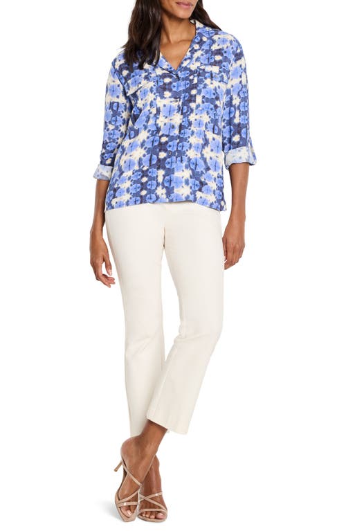 Nic + Zoe Nic+zoe Shibori Stone Shirt In Blue