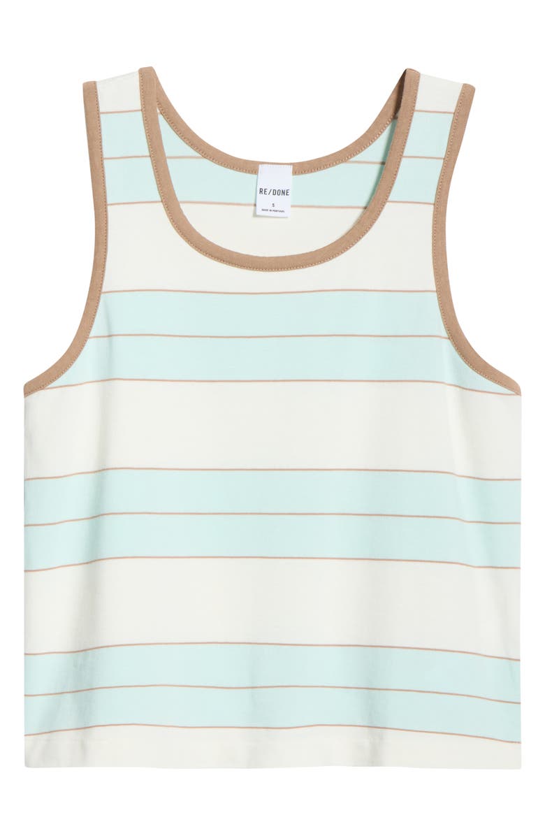 Re/Done Bama Stripe Cotton Tank, Main, color, Light Mint