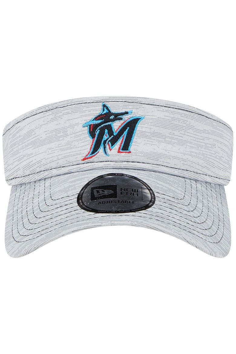 Men's New Era  Gray Miami Marlins Adjustable Visor, Alternate, color, Gray