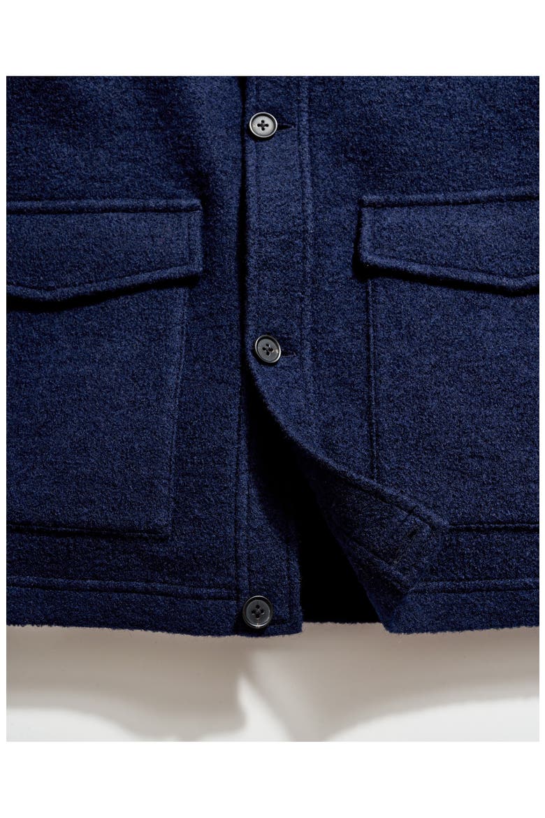 Garrett Stand Collar Wool & Cotton Jacket, Alternate, color, NAVY