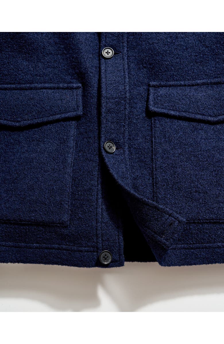 Billy Reid Garrett Stand Collar Wool & Cotton Jacket, Alternate, color, Navy