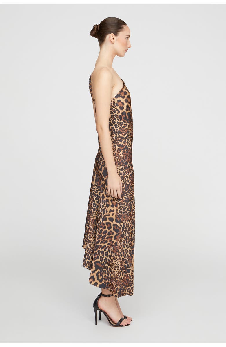 HALSTON Mavis Satin Midi, Alternate, color, Leopard